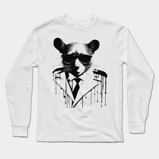 Ink-Clad Scholar: The Serious Mouse Long Sleeve T-Shirt
